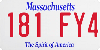MA license plate 181FY4