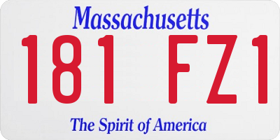 MA license plate 181FZ1