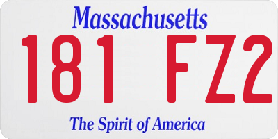 MA license plate 181FZ2
