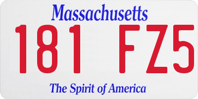 MA license plate 181FZ5