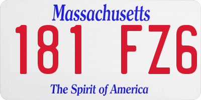 MA license plate 181FZ6