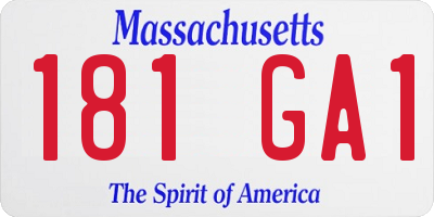 MA license plate 181GA1