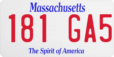 MA license plate 181GA5