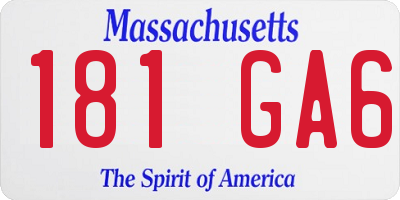 MA license plate 181GA6