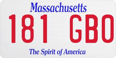 MA license plate 181GB0