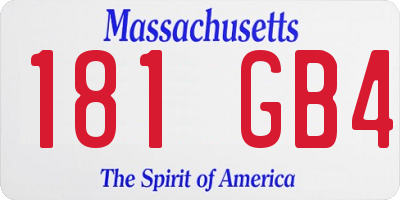 MA license plate 181GB4