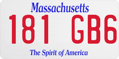MA license plate 181GB6