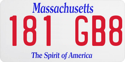 MA license plate 181GB8