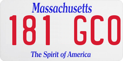 MA license plate 181GC0