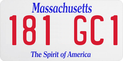 MA license plate 181GC1