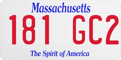MA license plate 181GC2