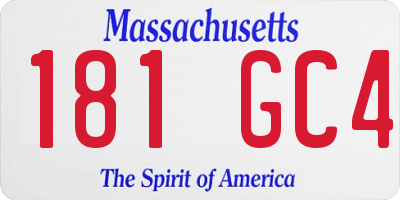 MA license plate 181GC4