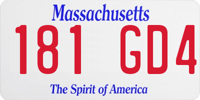 MA license plate 181GD4