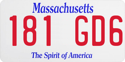 MA license plate 181GD6