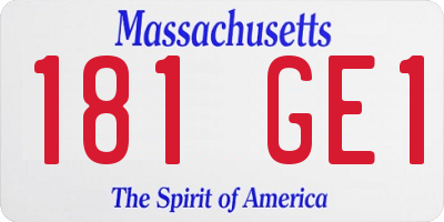 MA license plate 181GE1