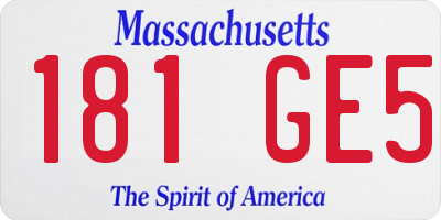 MA license plate 181GE5