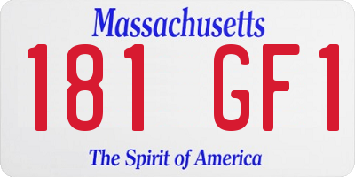 MA license plate 181GF1