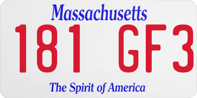 MA license plate 181GF3