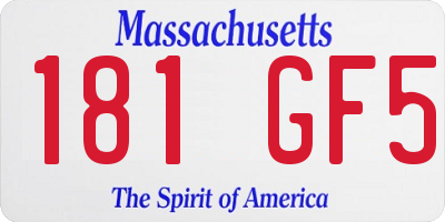 MA license plate 181GF5