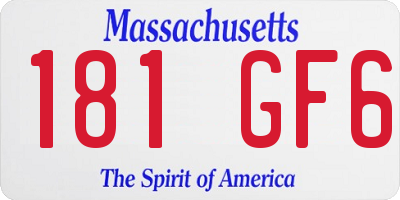 MA license plate 181GF6