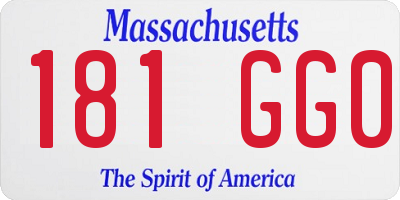 MA license plate 181GG0