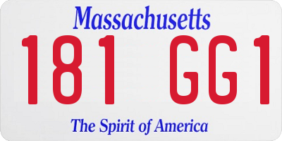 MA license plate 181GG1