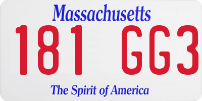 MA license plate 181GG3
