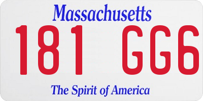 MA license plate 181GG6