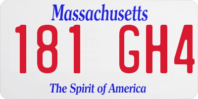 MA license plate 181GH4