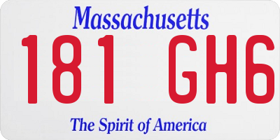 MA license plate 181GH6
