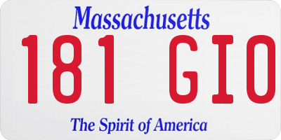 MA license plate 181GI0