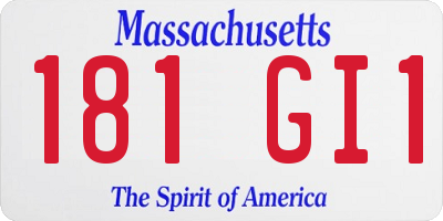 MA license plate 181GI1