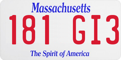 MA license plate 181GI3