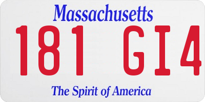 MA license plate 181GI4