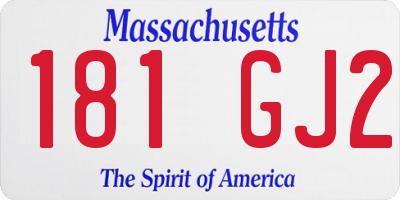 MA license plate 181GJ2