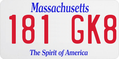 MA license plate 181GK8