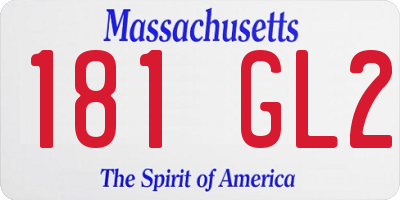 MA license plate 181GL2