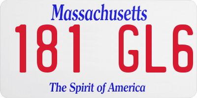 MA license plate 181GL6