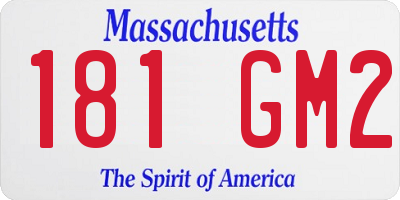 MA license plate 181GM2