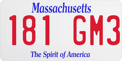 MA license plate 181GM3