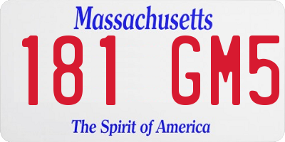 MA license plate 181GM5