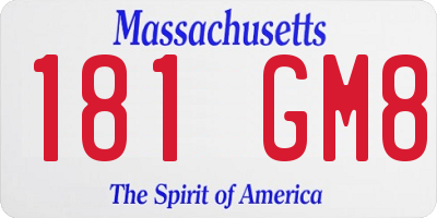 MA license plate 181GM8