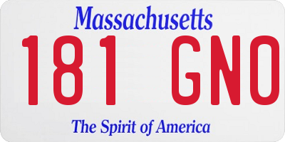 MA license plate 181GN0