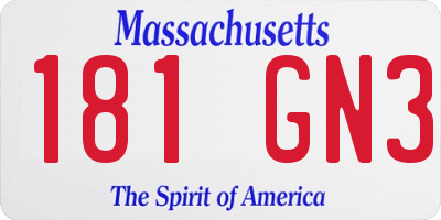 MA license plate 181GN3