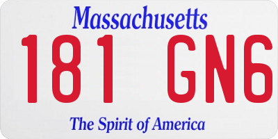 MA license plate 181GN6