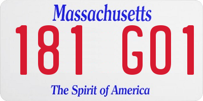 MA license plate 181GO1