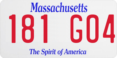 MA license plate 181GO4