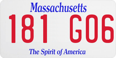 MA license plate 181GO6