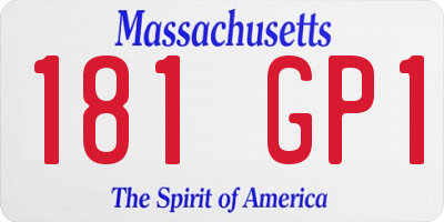 MA license plate 181GP1
