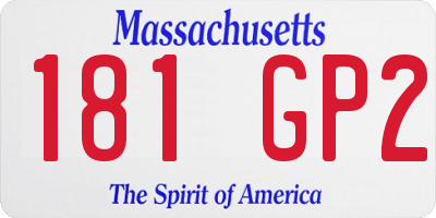 MA license plate 181GP2